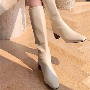 Square Toe Chunky Heeled Boots